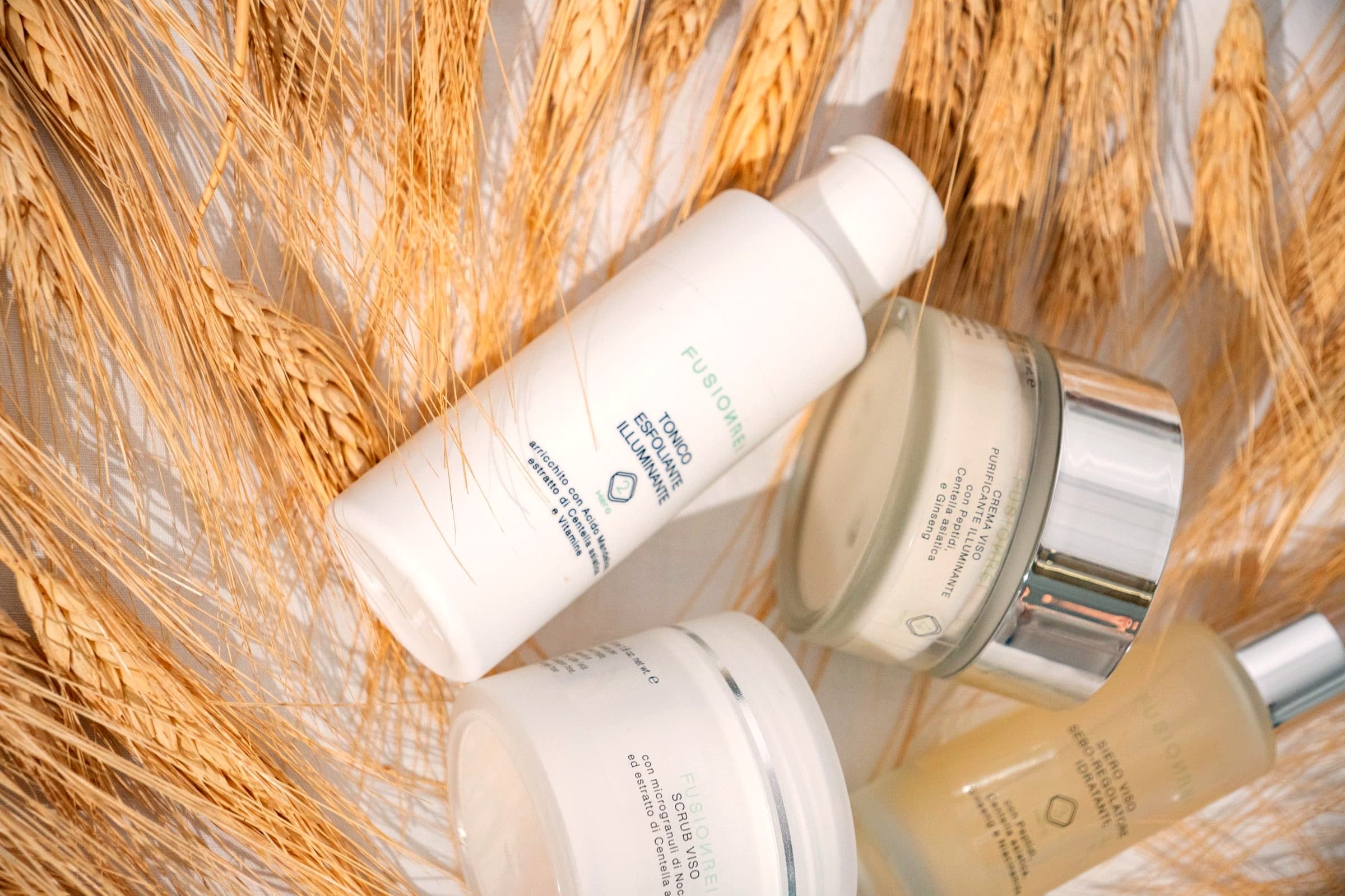 Routine The Skin Hero — prodotti Fusion Rei tra le spighe di grano